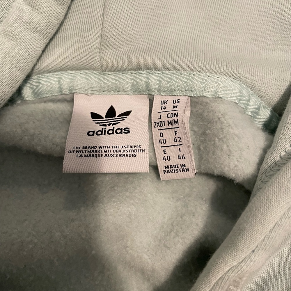 Cropped aqua adidas hoodie - Picture 4 of 4